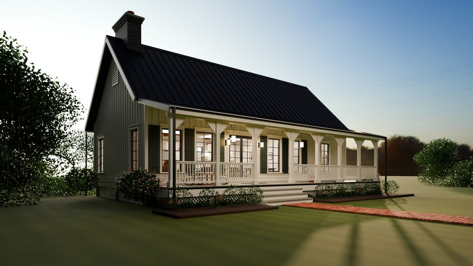 The house at dusk