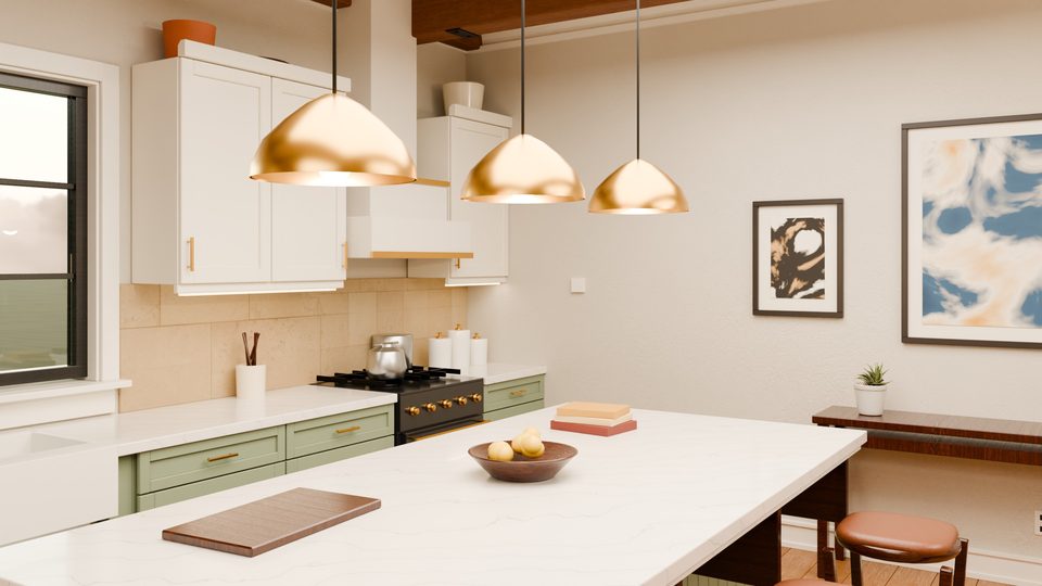 The kitchen island